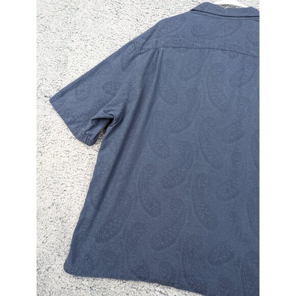 Wilke Rodriguez Paisley Silk Shirt Mens XXL Button Up Beach Travel Vacation Blue - Picture 7 of 12